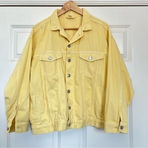 H&M yellow butter oversized denim jacket 100% cotton